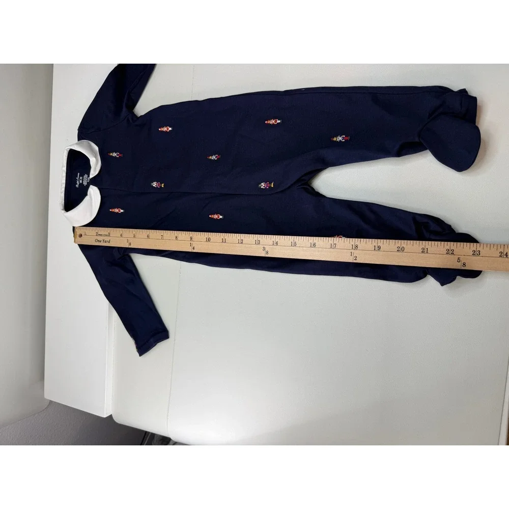 Ralph Lauren Baby 6M Navy Blue Nutcracker Embroidered Footed Sleeper NEW